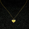 Heart Disk Necklace with Cubic Zirconia in Sterling Silver (20 x 18 mm)