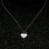 Heart Disk Necklace with Cubic Zirconia in Sterling Silver (20 x 18 mm)
