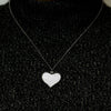 Large Heart Disk Necklace with Cubic Zirconia in Sterling Silver (25 x 25 mm)