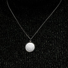 Load image into Gallery viewer, Large Disk Necklace with Cubic Zirconia in Sterling Silver (27 x 21 mm)
