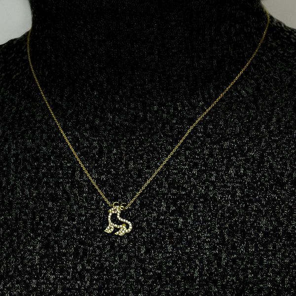 Aries Necklace with Cubic Zirconia in Sterling Silver (16 x 13 mm)