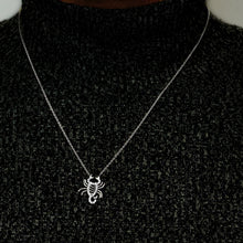 Load image into Gallery viewer, Scorpio Necklace with Cubic Zirconia in Sterling Silver (18 x 15 mm)
