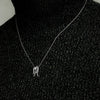 Aquarius Necklace with Cubic Zirconia in Sterling Silver (17 x 10 mm)