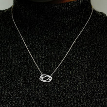 Load image into Gallery viewer, Pisces Necklace with Cubic Zirconia in Sterling Silver (11 x 17 mm)
