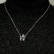 Load image into Gallery viewer, Sagittarius Necklace with Cubic Zirconia in Sterling Silver (18 x 17 mm)
