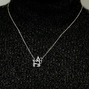 Sagittarius Necklace with Cubic Zirconia in Sterling Silver (18 x 17 mm)