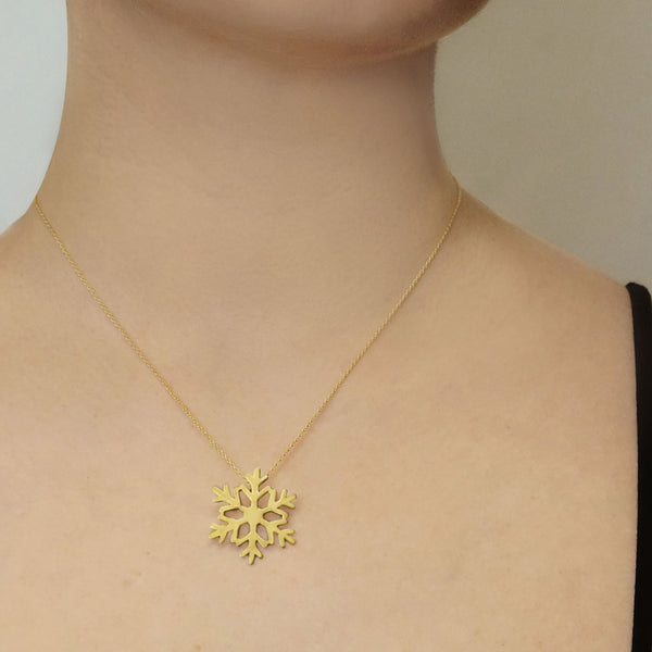 Solo Snowflake Necklace in Sterling Silver(28 x 24 mm)