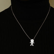 Load image into Gallery viewer, Boy Necklace in Sterling Silver (20 x 13 mm)

