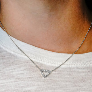 Open Heart Necklace in Sterling Silver (13 x 10 mm)