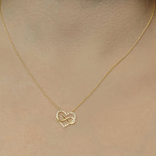 Load image into Gallery viewer, Linked Heart &amp; Infinity Necklace in Sterling Silver (15 x 16 mm)
