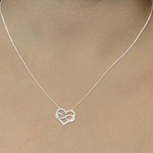 Load image into Gallery viewer, Linked Heart &amp; Infinity Necklace in Sterling Silver (15 x 16 mm)
