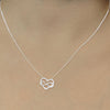 Linked Heart & Infinity Necklace in Sterling Silver (15 x 16 mm)