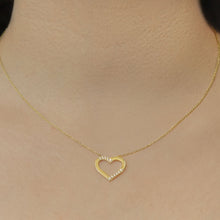 Load image into Gallery viewer, Open Heart Necklace in Sterling Silver (17 x 18 mm)
