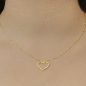 Open Heart Necklace in Sterling Silver (17 x 18 mm)