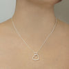 Linked Hearts Necklace in Sterling Silver (24 x 18 mm)