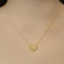 Load image into Gallery viewer, Filigree Heart Necklace in Sterling Silver (19 x 20 mm)
