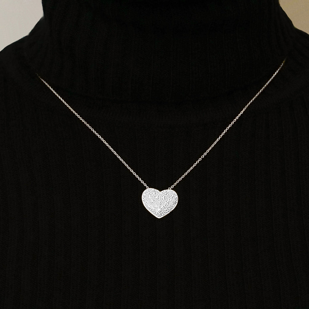 Full Heart Necklace in Sterling Silver (17 x 17 mm)