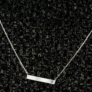 Bar Necklace with Engraving in Sterling Silver (18" Chain)