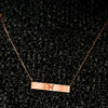Bar Necklace with Engraving in 14K Rose Gold (18" Chain)