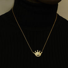 Load image into Gallery viewer, Crown Necklace in Sterling Silver (17 x 25 mm)
