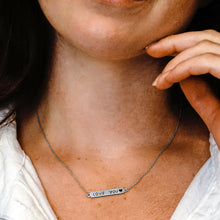 Load image into Gallery viewer, Love You Bar Necklace in Sterling Silver (4 x 31 mm)
