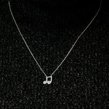 Load image into Gallery viewer, Music Note Necklace in Sterling Silver (11 x 9 mm)
