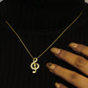 Treble Clef Necklace in Sterling Silver (25 x 13 mm)