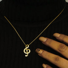 Load image into Gallery viewer, Treble Clef Necklace in Sterling Silver (25 x 13 mm)
