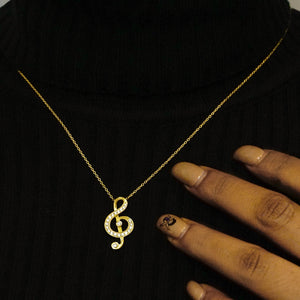 Treble Clef Necklace in Sterling Silver (25 x 13 mm)