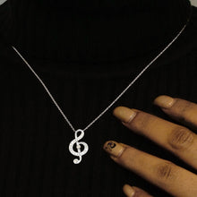 Load image into Gallery viewer, Treble Clef Necklace in Sterling Silver (25 x 13 mm)
