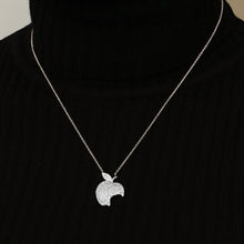 Load image into Gallery viewer, Big Apple with Bite Necklace in Sterling Silver (23 x 17 mm)
