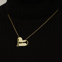 Load image into Gallery viewer, Heart &amp; Kissing Faces Necklace in Sterling Silver (22 x 26 mm)
