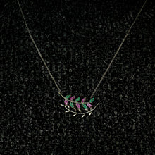 Load image into Gallery viewer, Colorful Branches Necklace in Sterling Silver (38 x 18 mm)
