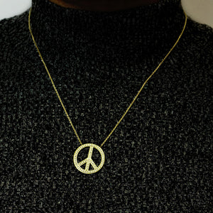 Glitz & Peace Necklace in Sterling Silver (23 x 23 mm)