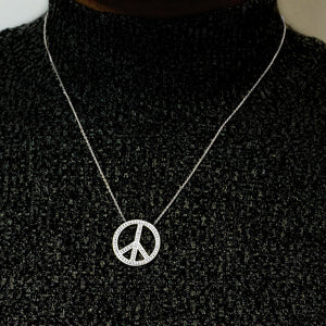 Glitz & Peace Necklace in Sterling Silver (23 x 23 mm)