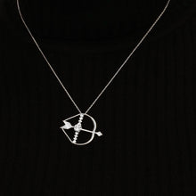 Load image into Gallery viewer, Bow &amp; Arrow Necklace in Sterling Silver (24 x 33 mm)
