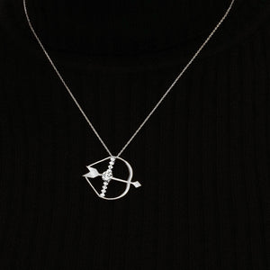 Bow & Arrow Necklace in Sterling Silver (24 x 33 mm)