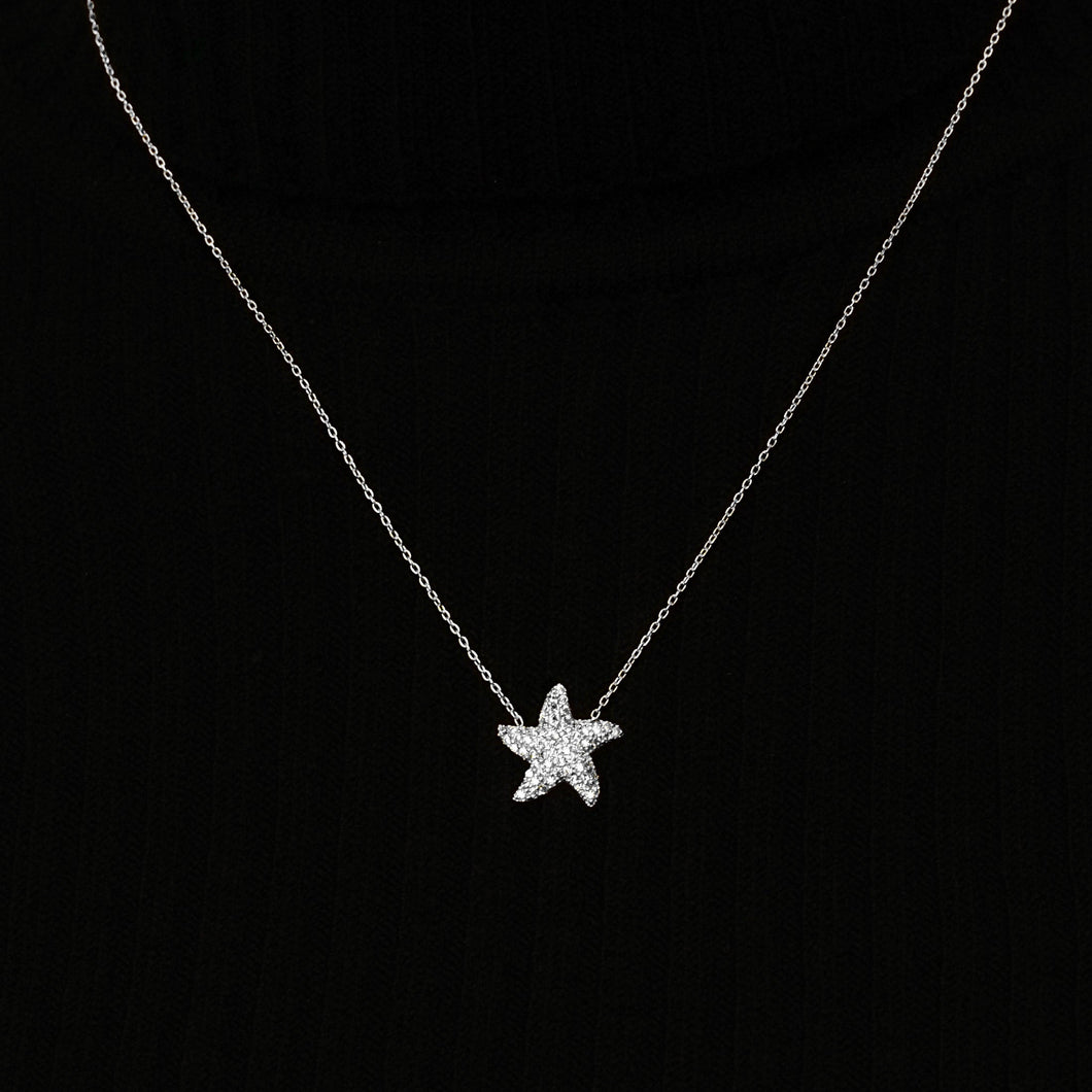 Starfish Necklace in Sterling Silver (15 x 15 mm)