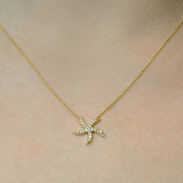 Starfish Necklace in Sterling Silver (17 x 17 mm)