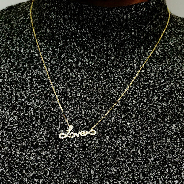 Love & Infinity Necklace in Sterling Silver (31 x 13 mm)