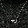 Infinity & Heart Necklace in Sterling Silver (32 x 16 mm)