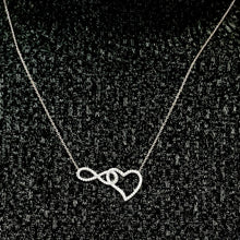 Load image into Gallery viewer, Infinity &amp; Heart Necklace in Sterling Silver (32 x 16 mm)
