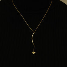 Load image into Gallery viewer, Moon &amp; Shooting Star Necklace in Sterling Silver (73 x 2 mm)
