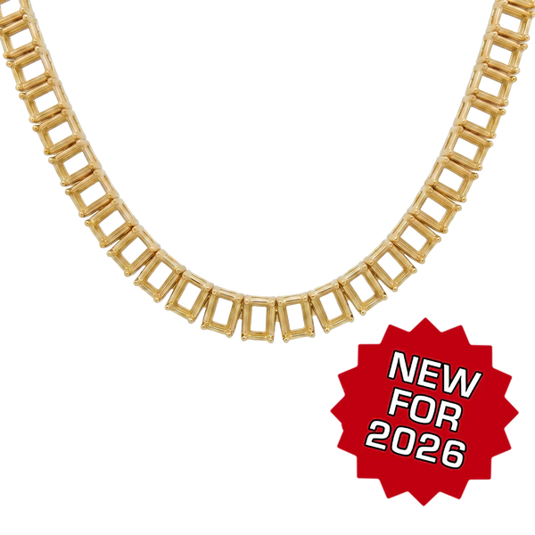 Emerald North-South 4 Prong Necklace Mounting in 14K Gold