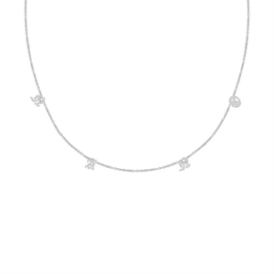 Hanging Old English Necklace in 14K White Gold