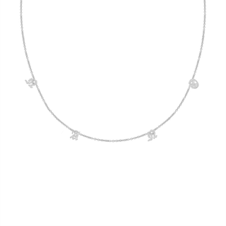 Hanging Old English Necklace in 14K White Gold