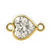 Diamond or Gemstone Heart Bezel Bracelet/Necklace Charm in 14K Yellow Gold