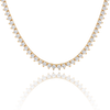 Tennis Necklace with Natural Diamond Stones (April Birthstones) in 14K Gold (1.75 mm - 4.0 mm)