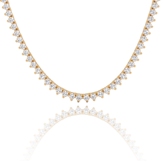 Tennis Necklace with Natural Diamond Stones (April Birthstones) in 14K Gold (1.75 mm - 4.0 mm)