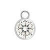 Diamond or Gemstone Bezel Drop Charm in 14K White Gold